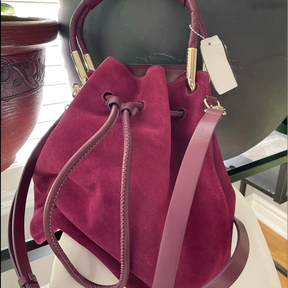 Halston suede purse